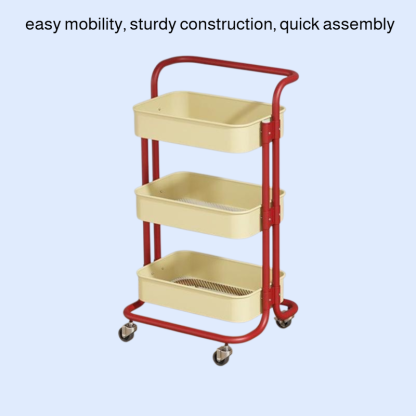  Removable Rolling Organizer Cart for Kitchen, Bathroom, Bedroom, and Dormitory