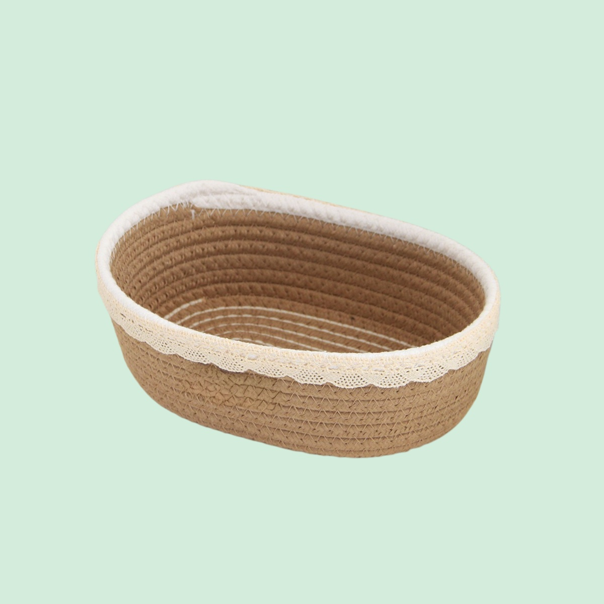 Hand-Woven Cotton Desktop Storage Basket