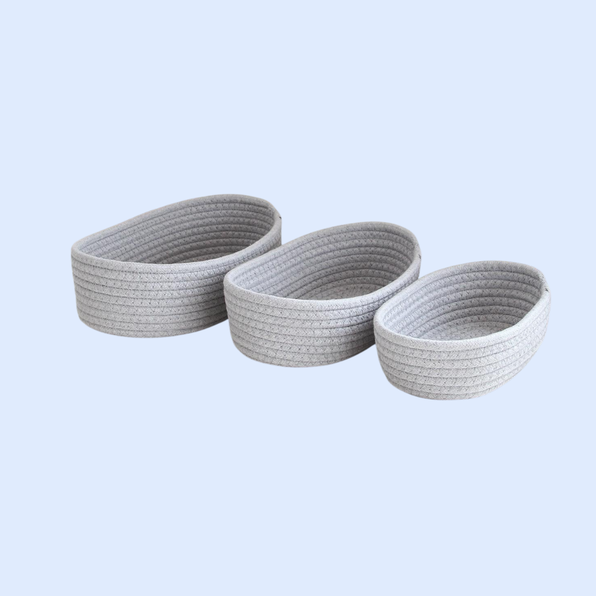 Hand-Woven Cotton Desktop Storage Basket