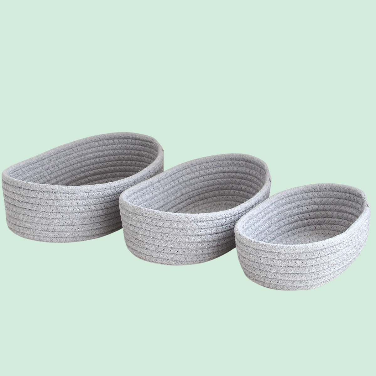 Hand-Woven Cotton Desktop Storage Basket