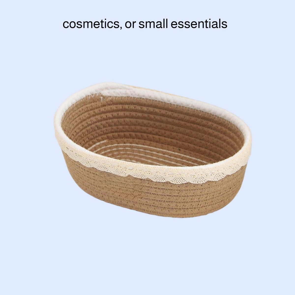 Hand-Woven Cotton Desktop Storage Basket