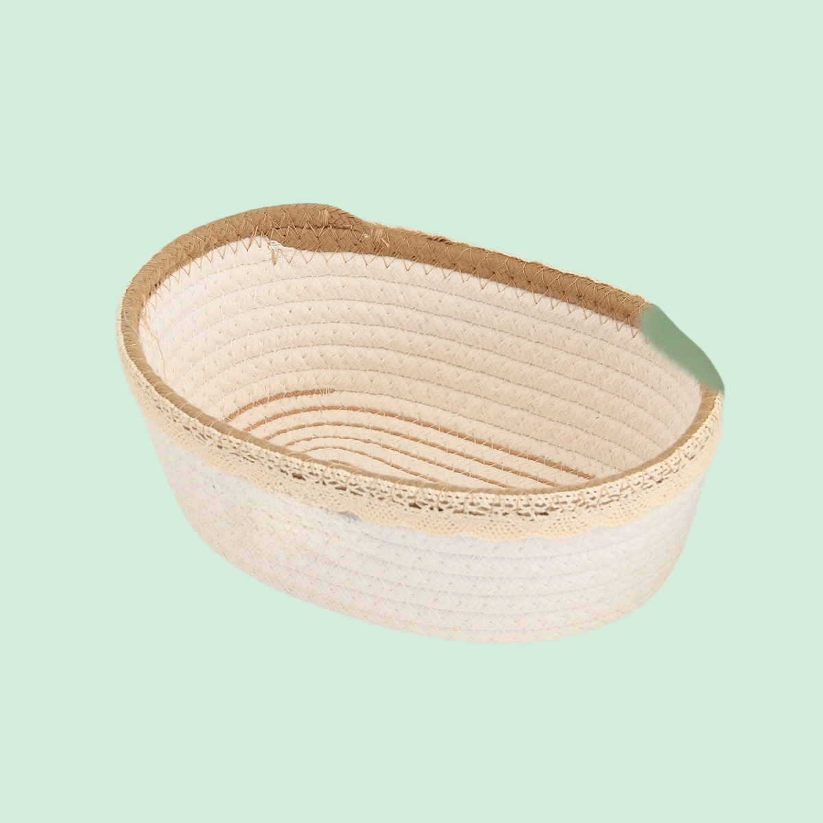 Hand-Woven Cotton Desktop Storage Basket