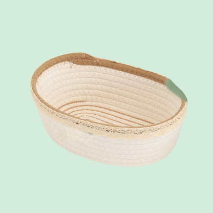 Hand-Woven Cotton Desktop Storage Basket
