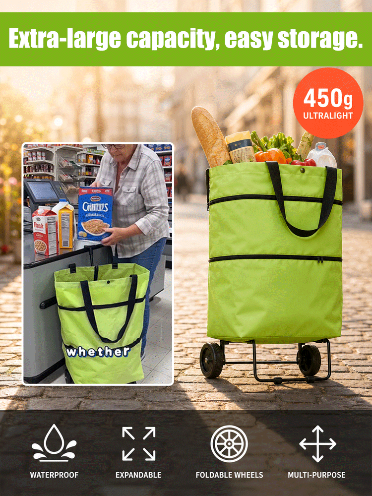 Foldable, retractable, waterproof shopping cart
