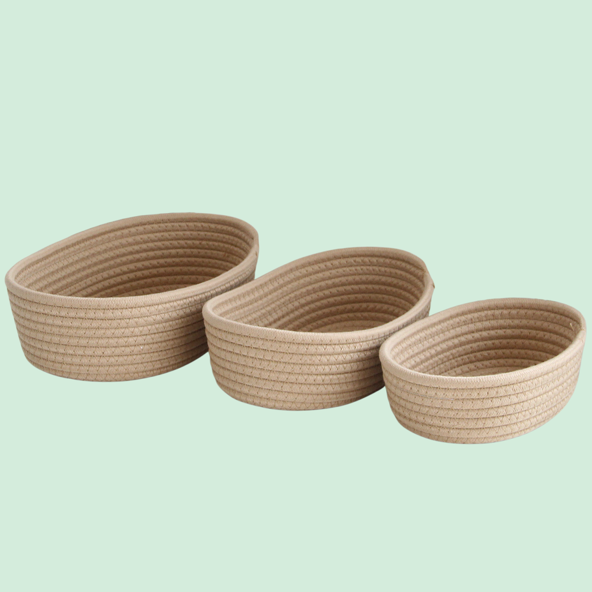 Hand-Woven Cotton Desktop Storage Basket