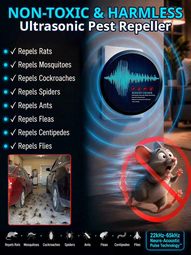 🐭 Pest-free in 24 hours with AI radar 🏥 Recommended by pest control professionals - 350m³ protection with a 30-day money-back guarantee