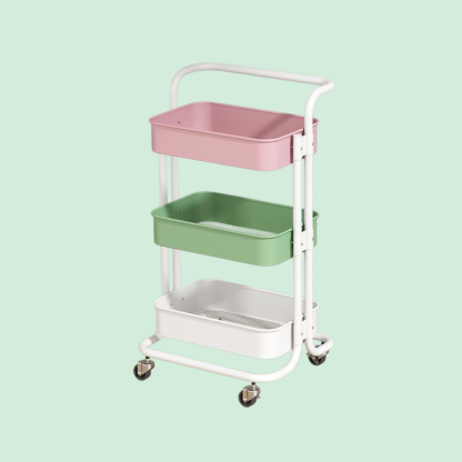  Removable Rolling Organizer Cart for Kitchen, Bathroom, Bedroom, and Dormitory