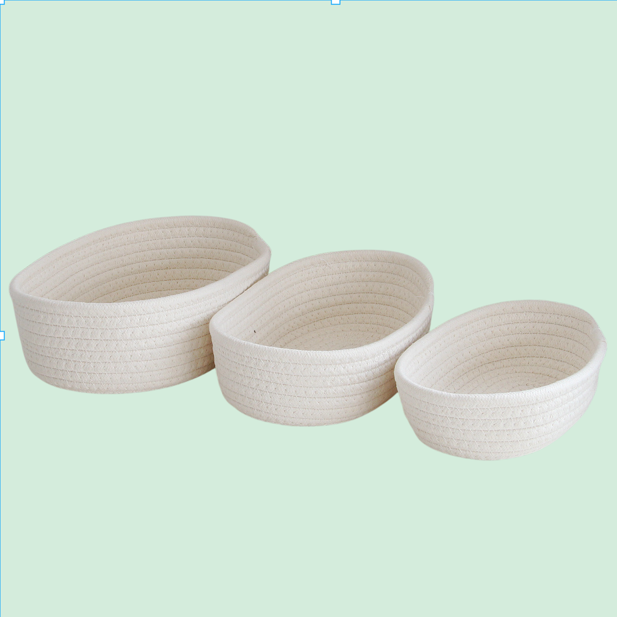 Hand-Woven Cotton Desktop Storage Basket