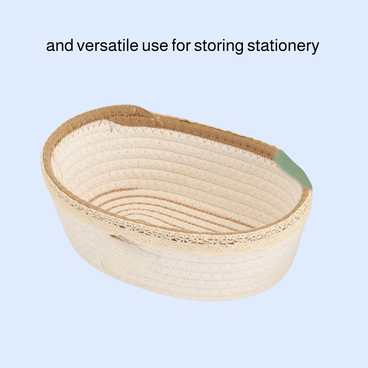 Hand-Woven Cotton Desktop Storage Basket