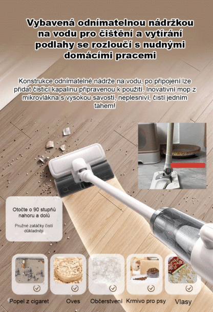 JS-【Bezdrátová integrace sání a vytírání】 stroj na odstraňování roztočů a vakuové vytírání