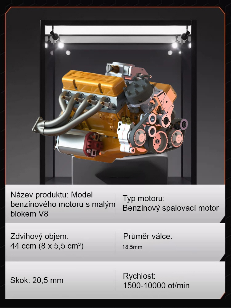 Zcela nový dekorativní model motoru V8