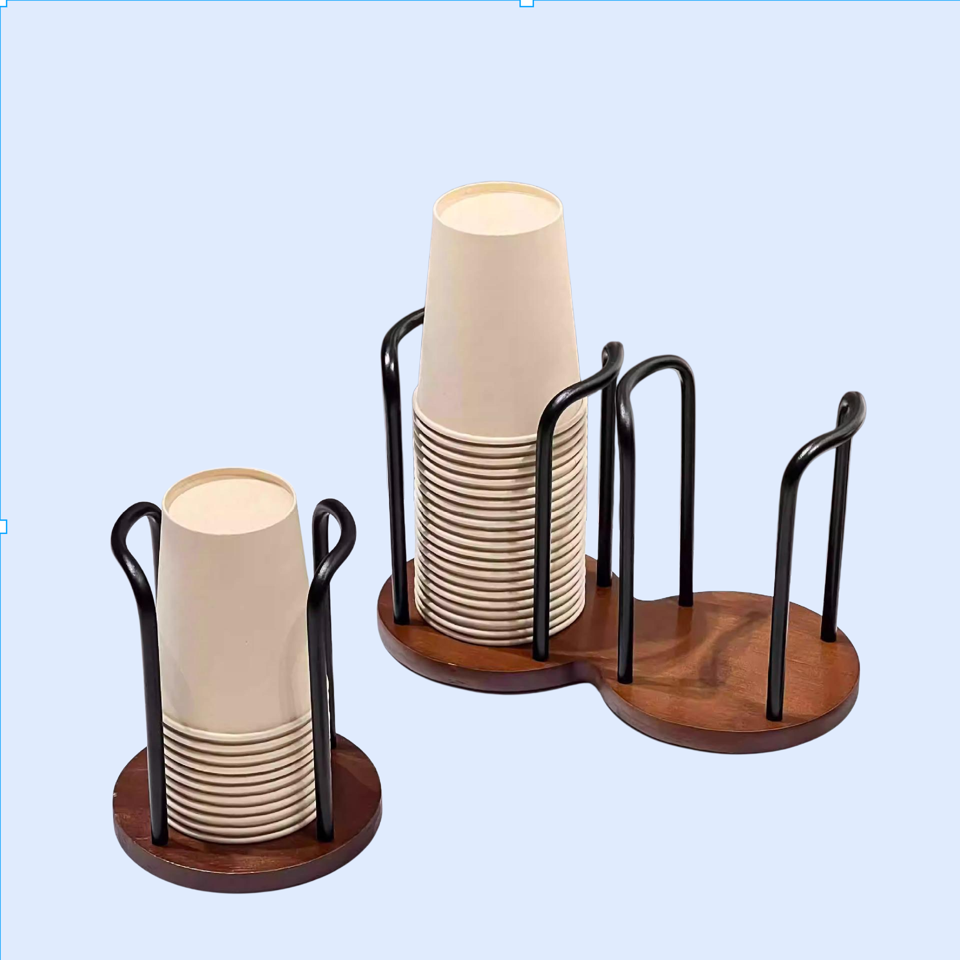 Dřevěný dávkovač kelímků do kanceláře, multifunkční stojan na kelímky