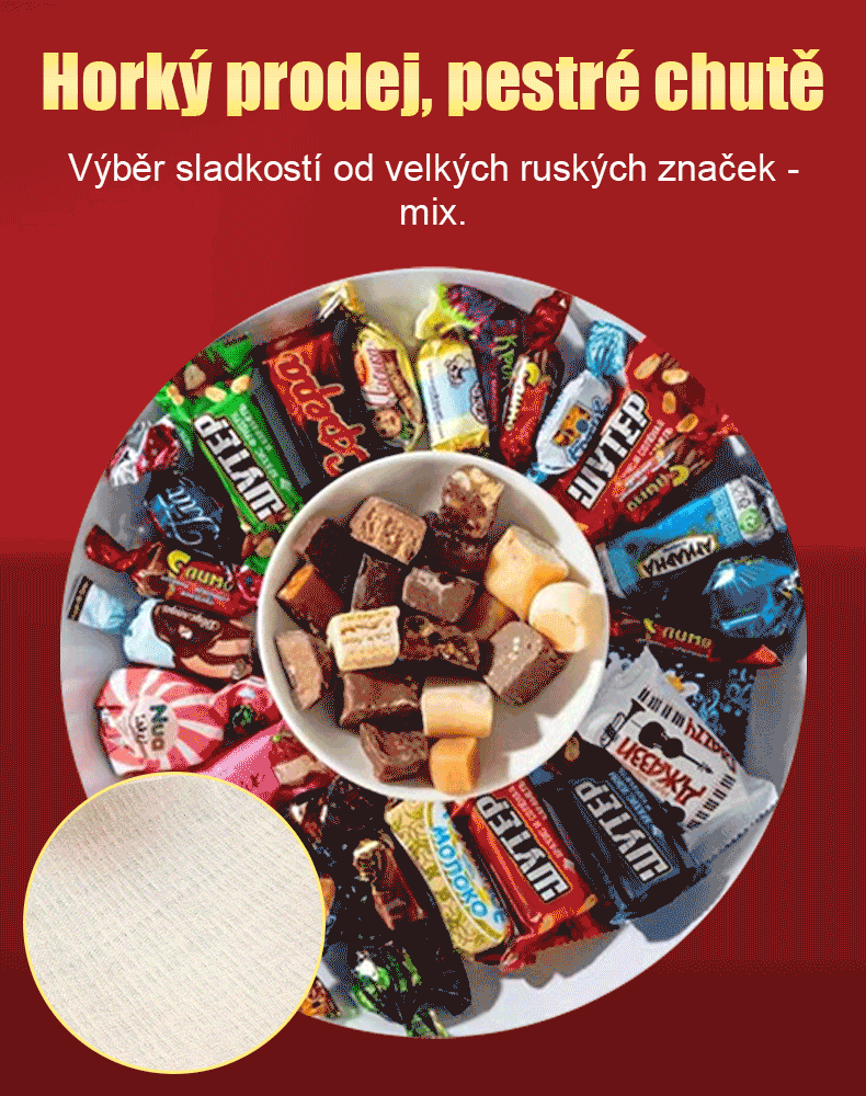 Ruský dovoz míchaných čokoládových bonbónů