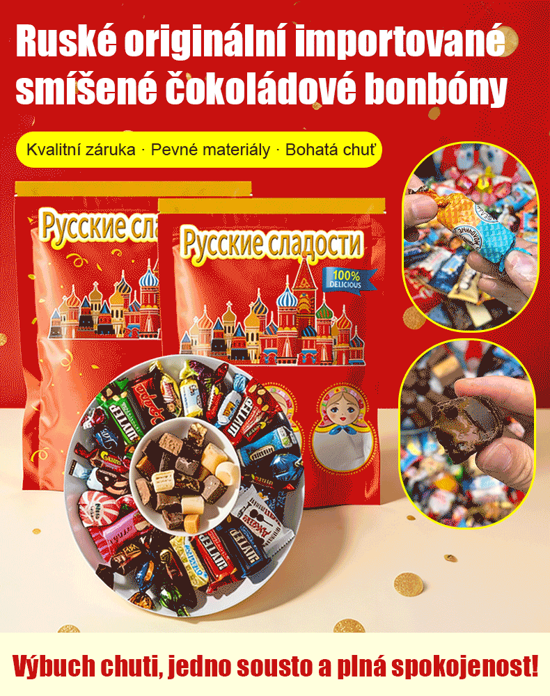 Ruský dovoz míchaných čokoládových bonbónů
