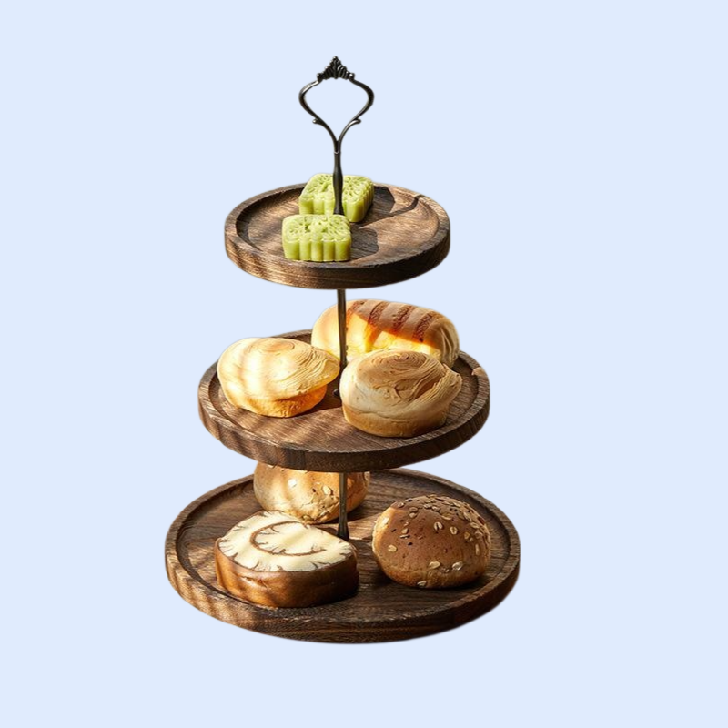 Úložné regály, regály na dezerty, dekorace na stůl