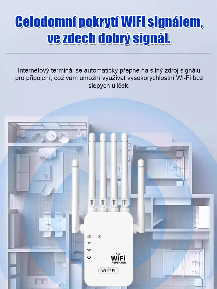 Šestipásmový zesilovač bezdrátového signálu