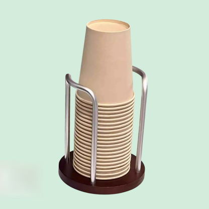 Dřevěný dávkovač kelímků do kanceláře, multifunkční stojan na kelímky