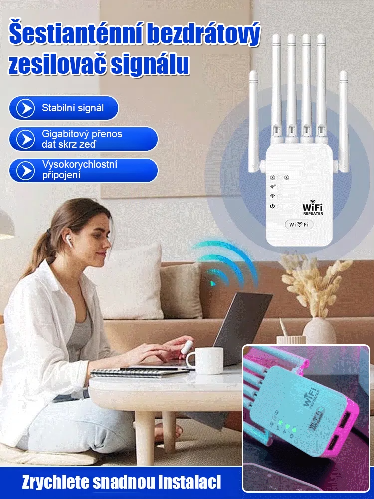 Šestipásmový zesilovač bezdrátového signálu