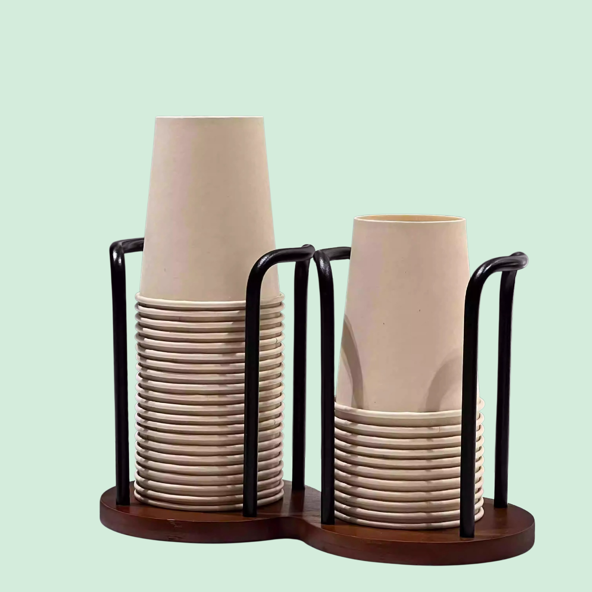 Dřevěný dávkovač kelímků do kanceláře, multifunkční stojan na kelímky