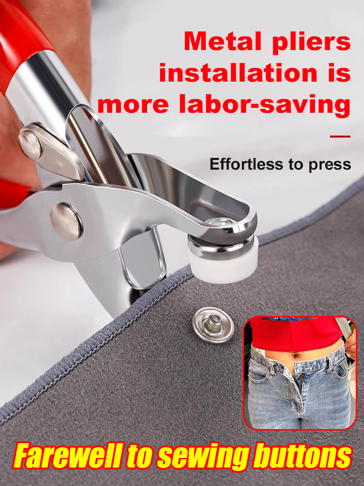 No-sew colored snap button installation tool set