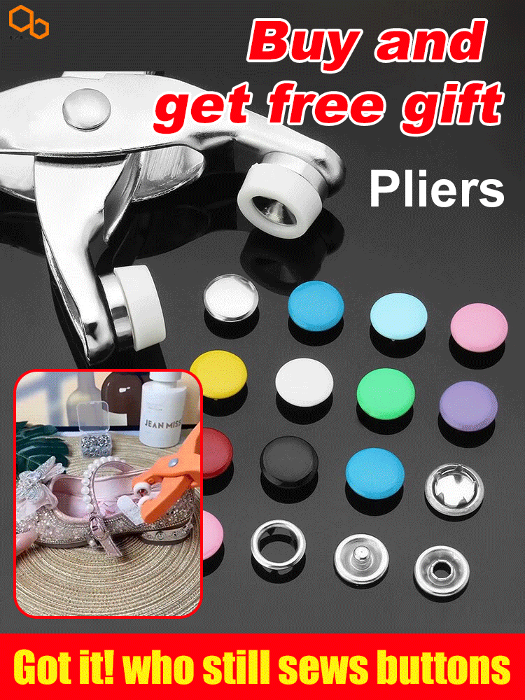 No-sew colored snap button installation tool set