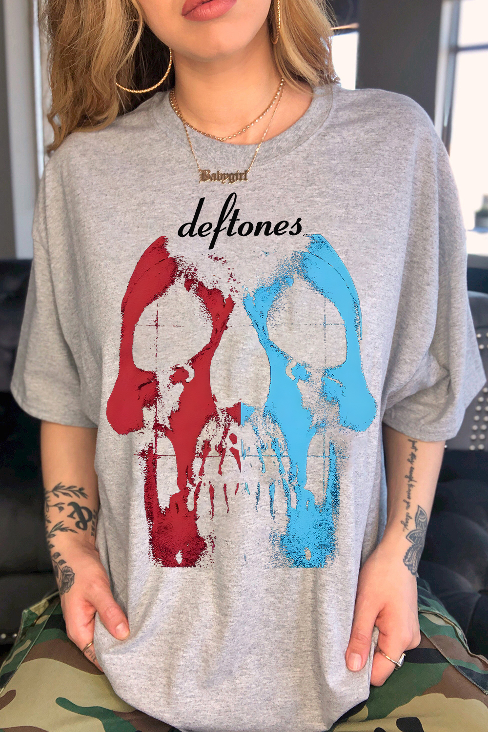 Deftones Personalized Skull Print Short-Sleeved T-Shirt