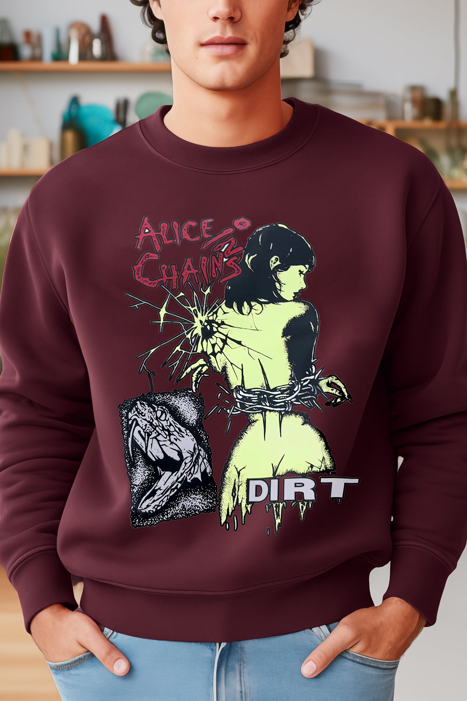 aliceinchains crew neck sweatshirt