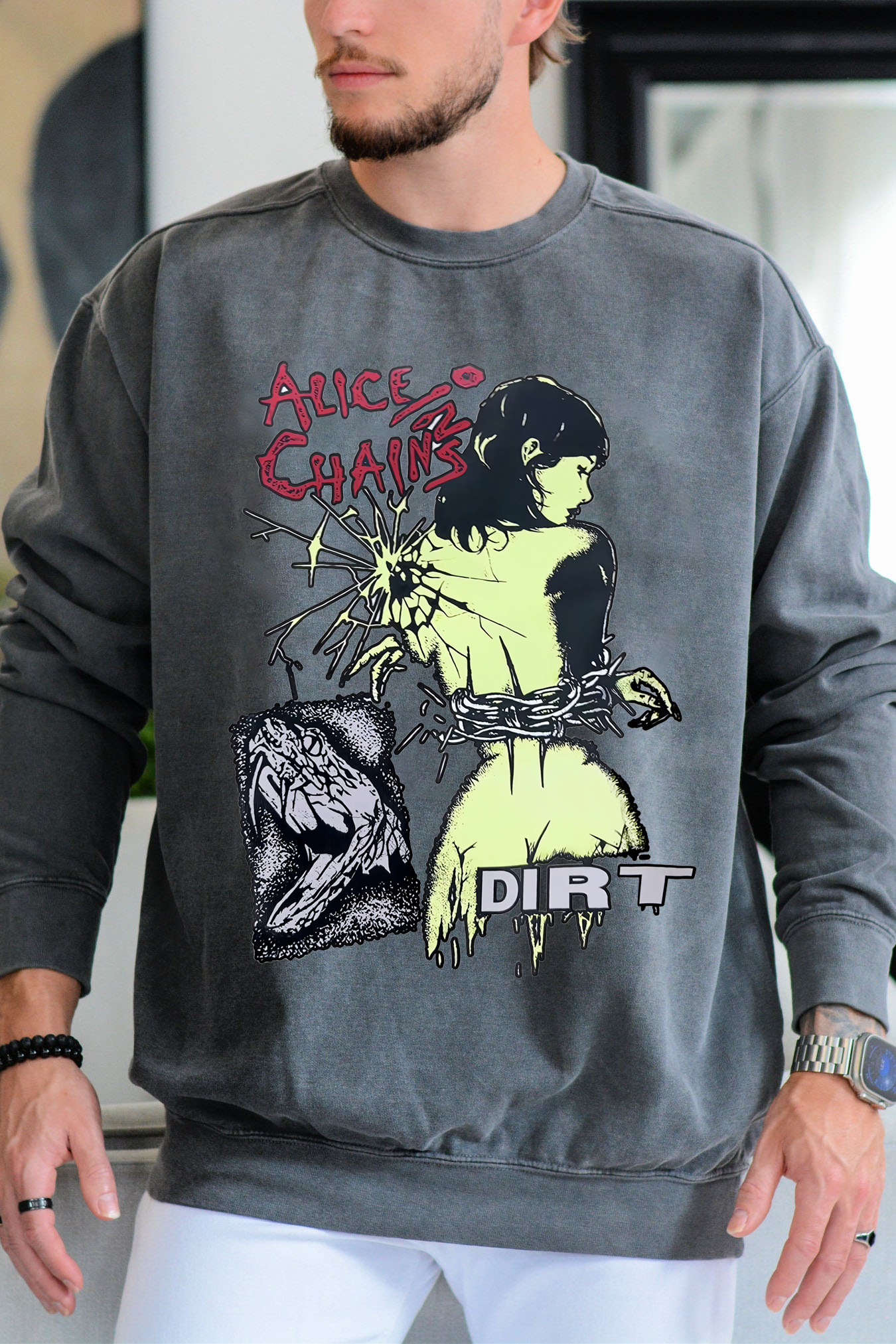 aliceinchains crew neck sweatshirt