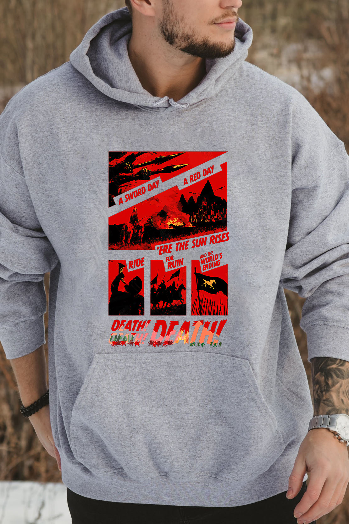 Lord of the Rings-Cycling Print Men Hoodie