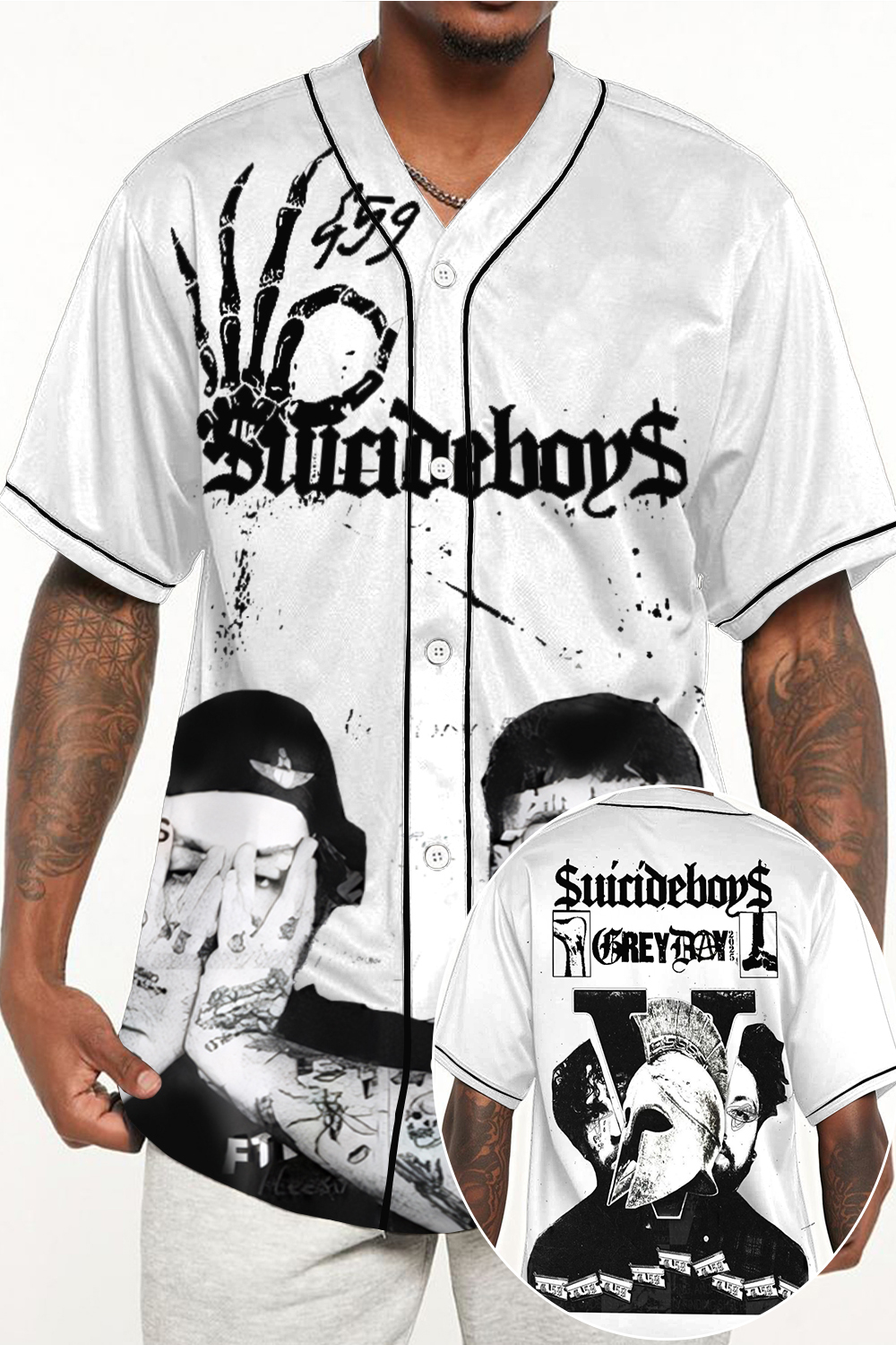 G59 colorblock print baseball short sleeve top