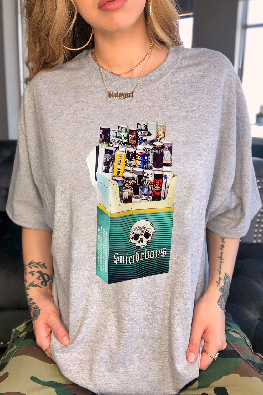 $uicideboy$ cigarette box print T-shirt