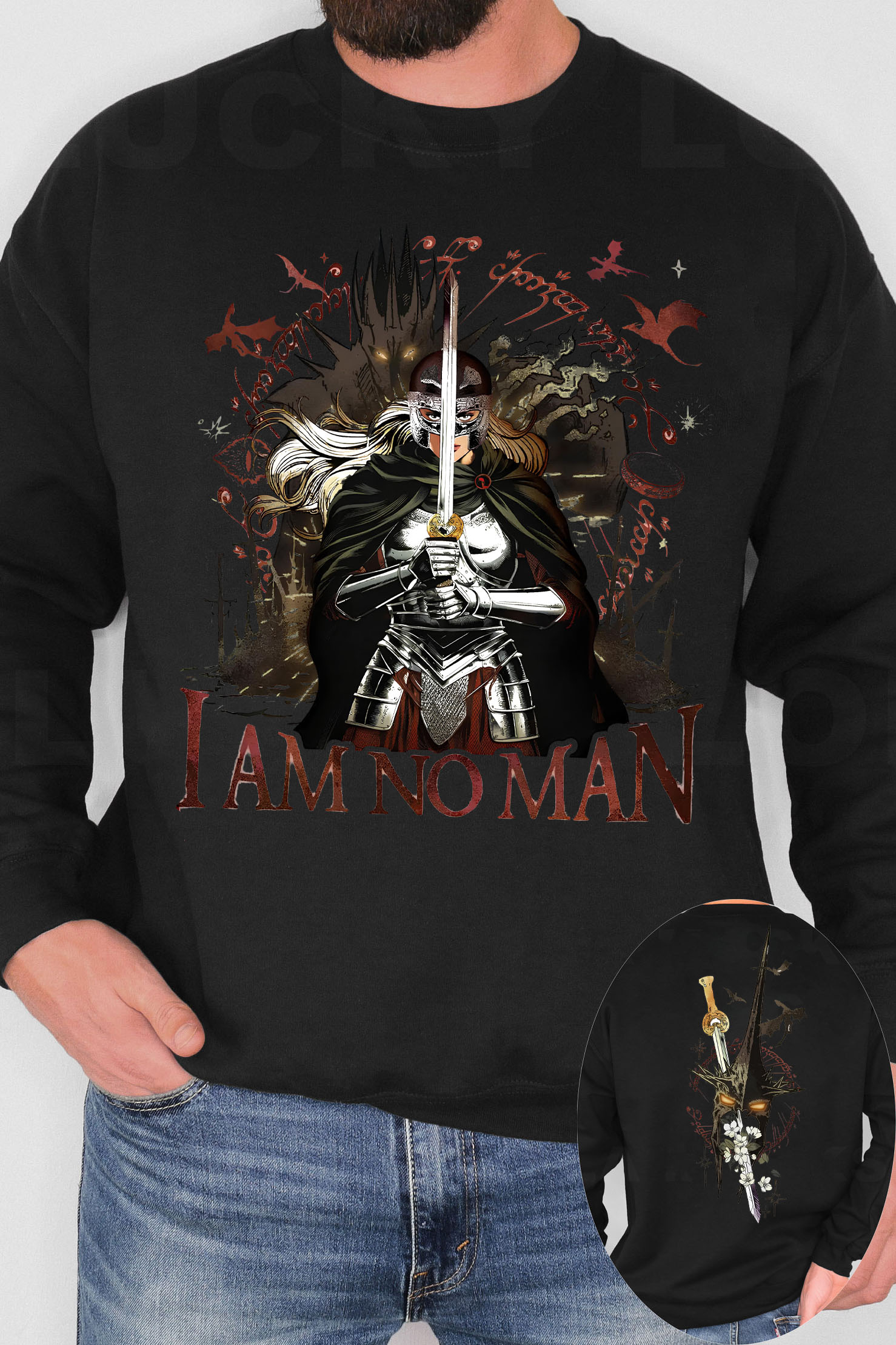 I Am No Man  LOTR Sweatshirt For Men