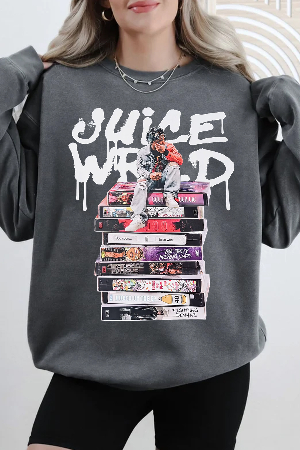 juicewrld long sleeve crew neck sweatshirt