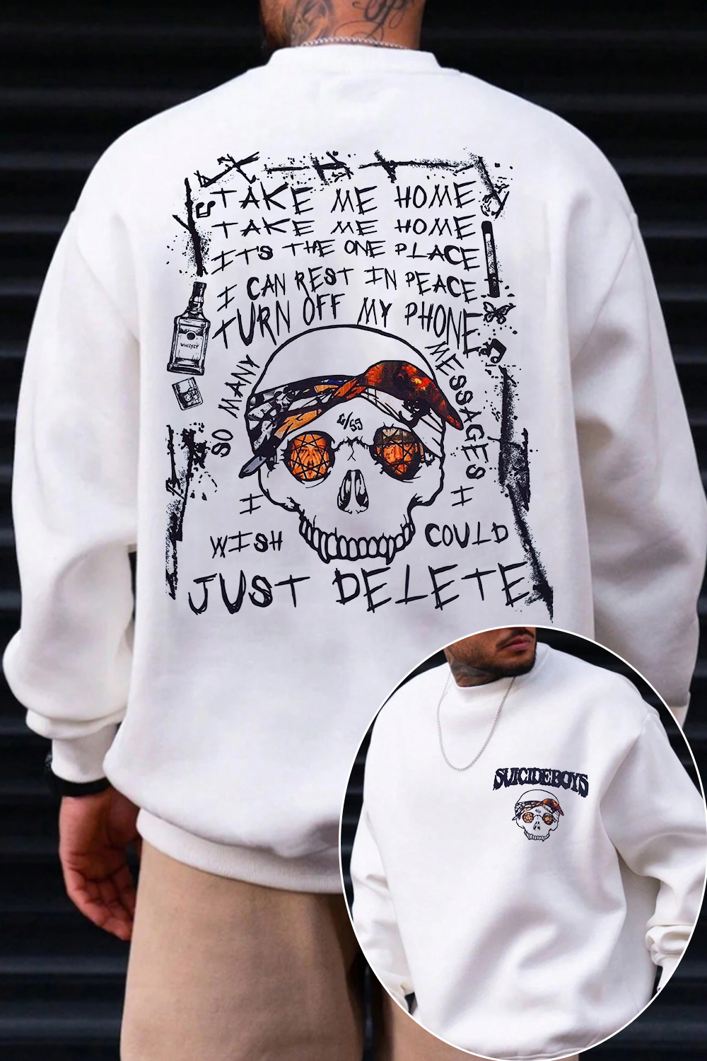 $uicideboy$Double-sided printed men's sweatshirt