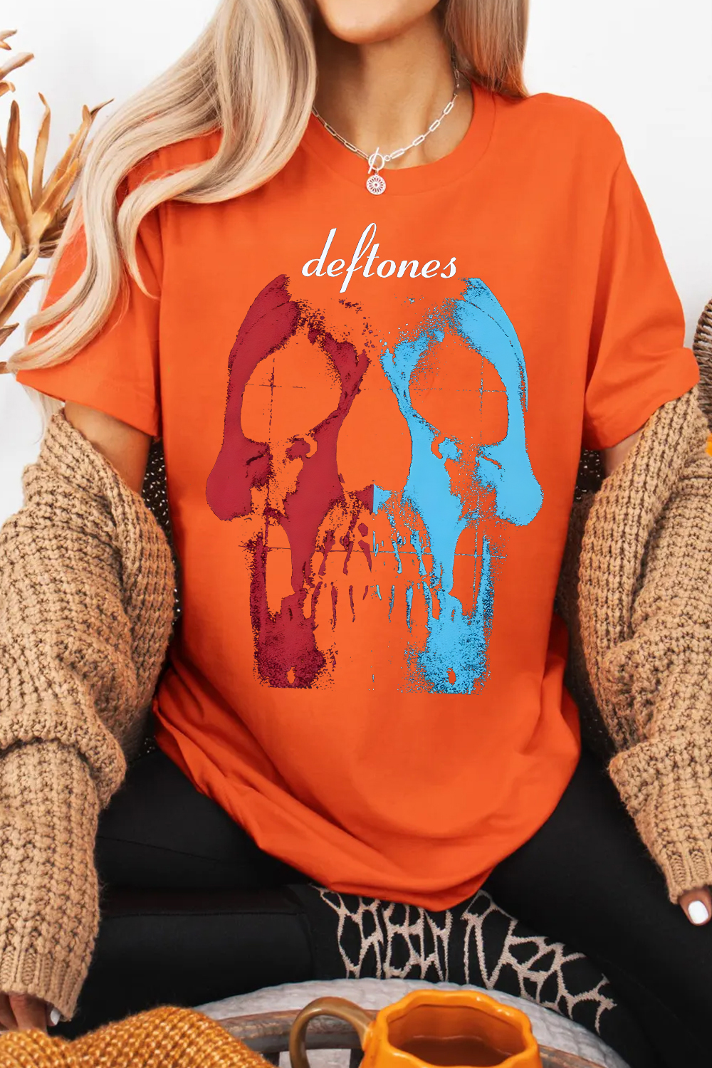 Deftones Personalized Skull Print Short-Sleeved T-Shirt