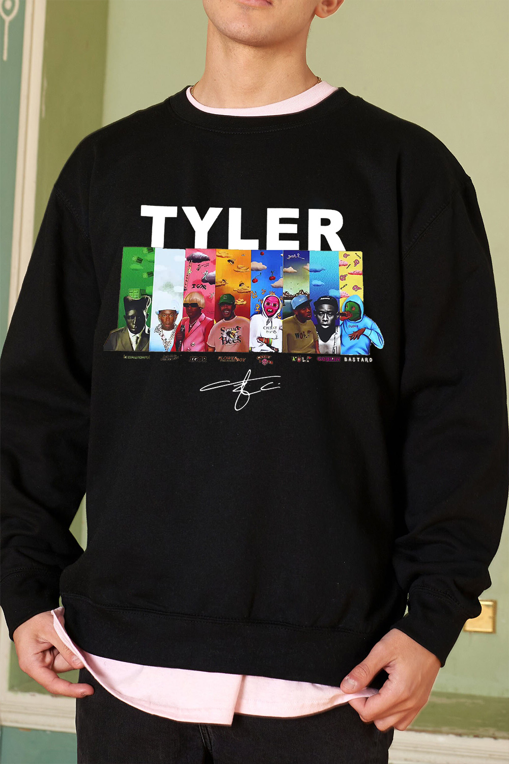 Tyler cartoon print crew neck sweatshirt
