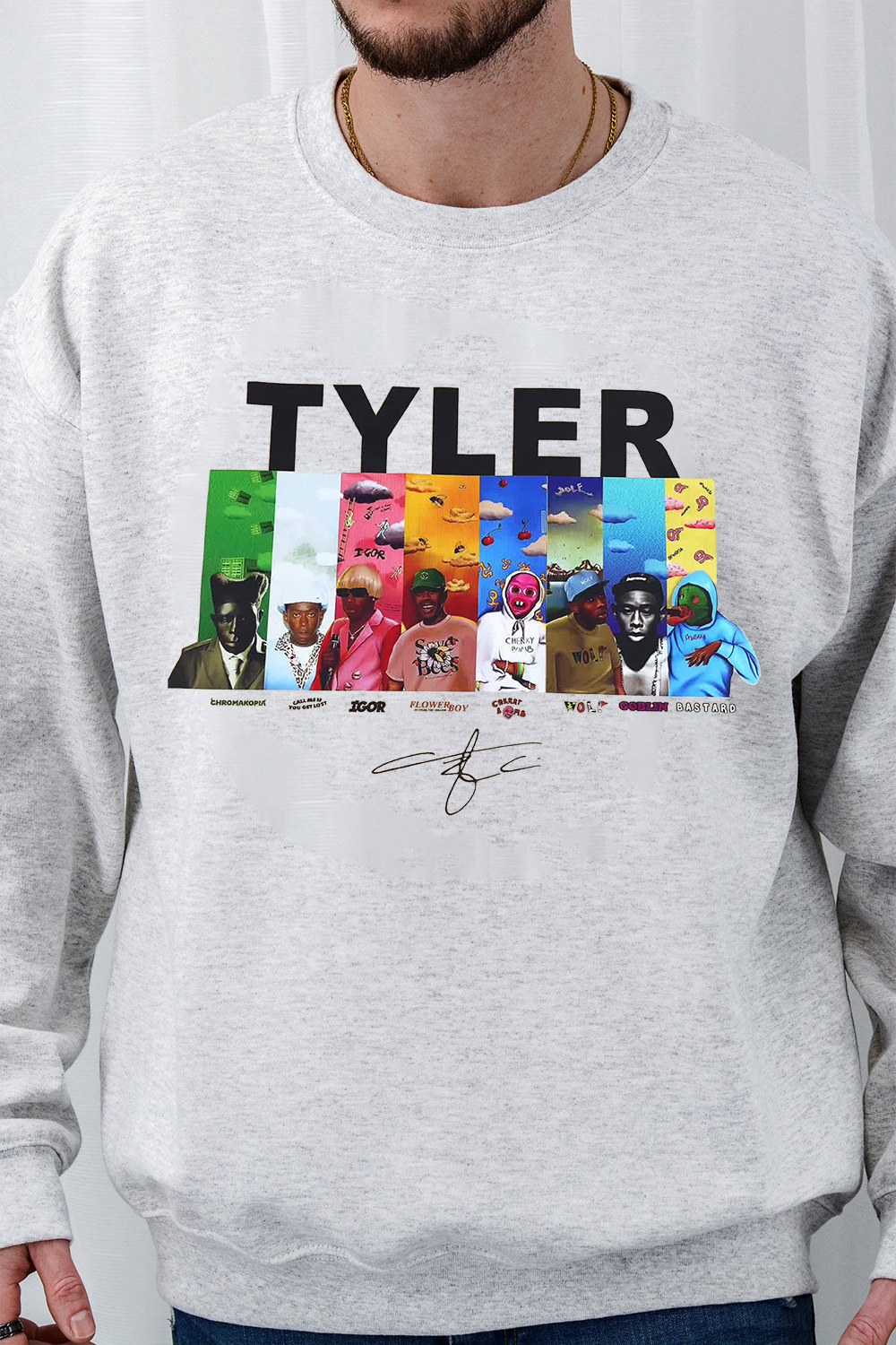 Tyler cartoon print crew neck sweatshirt