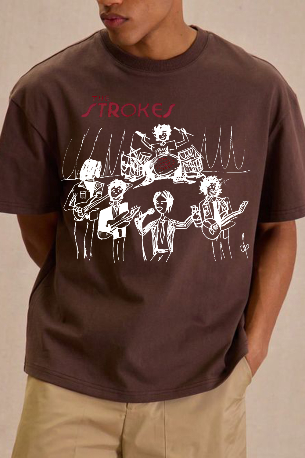 The Strokes band Tour Reprint Fans T-shirt White Gildan Classic