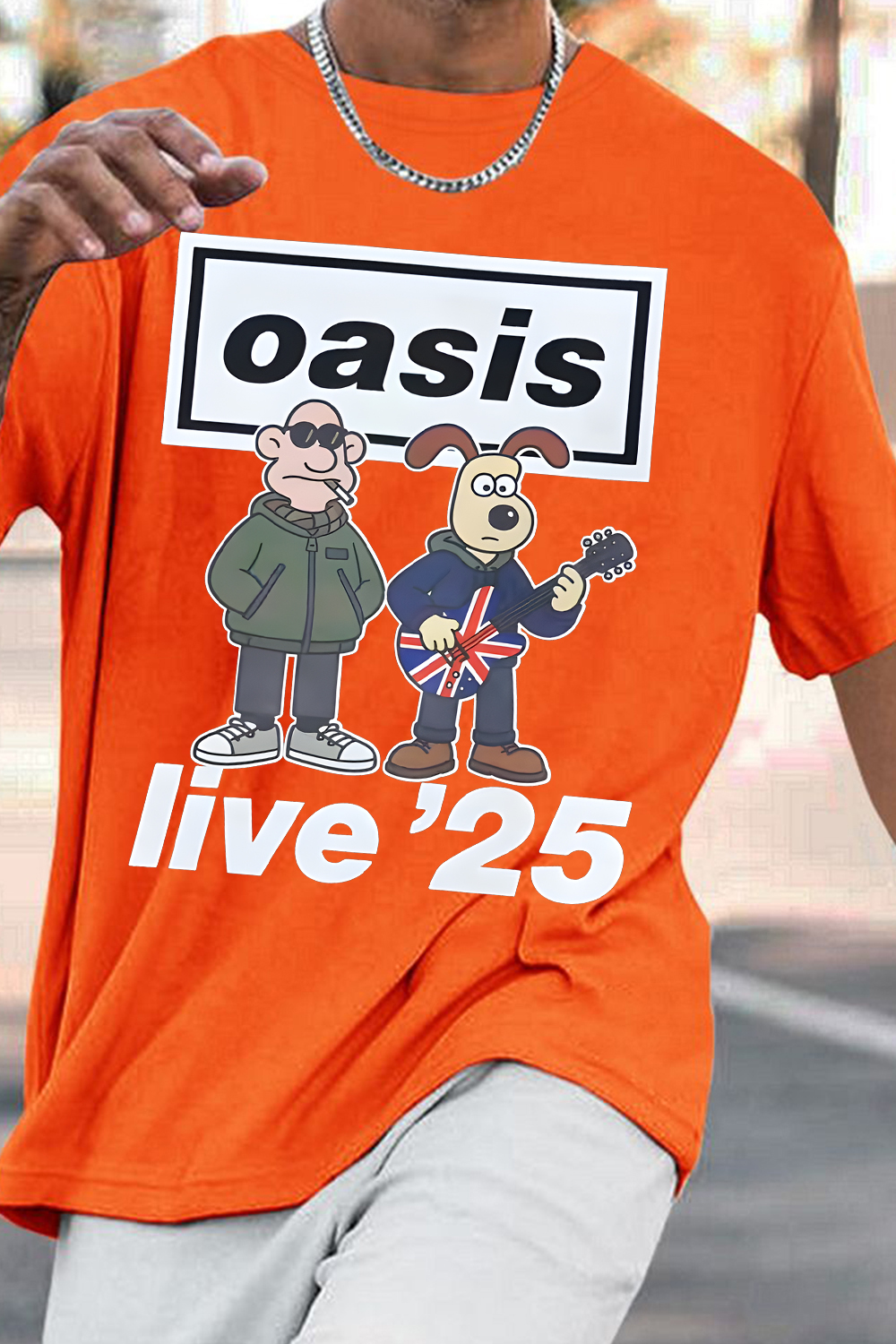 Oasis ver Wallace & Gromit tee
