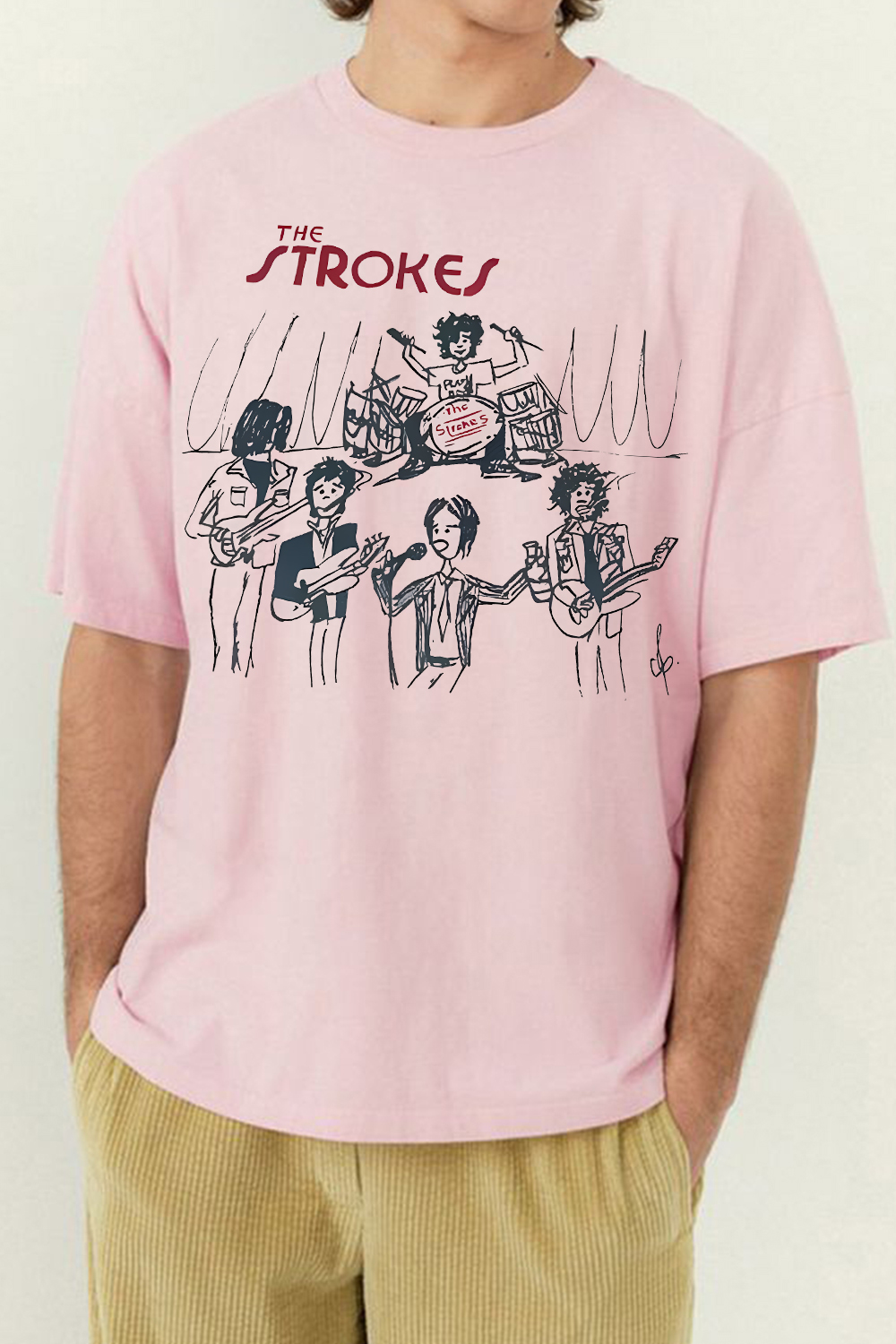 The Strokes band Tour Reprint Fans T-shirt White Gildan Classic
