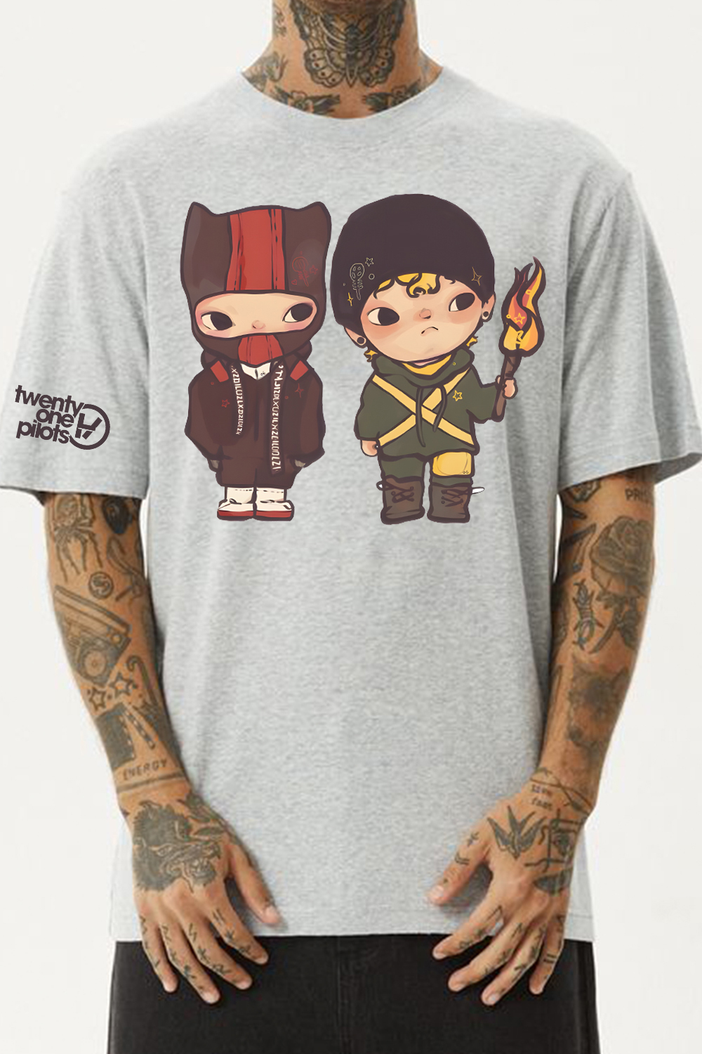 Twenty One Pilots Cartoon Print T-Shirt