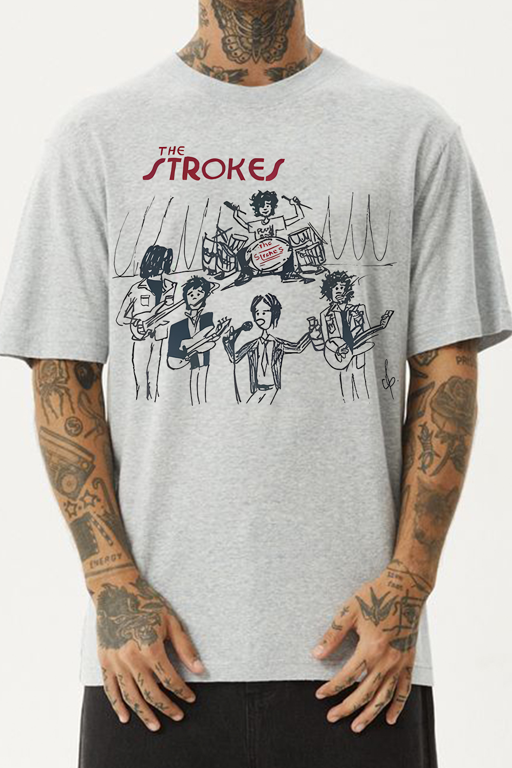 The Strokes band Tour Reprint Fans T-shirt White Gildan Classic