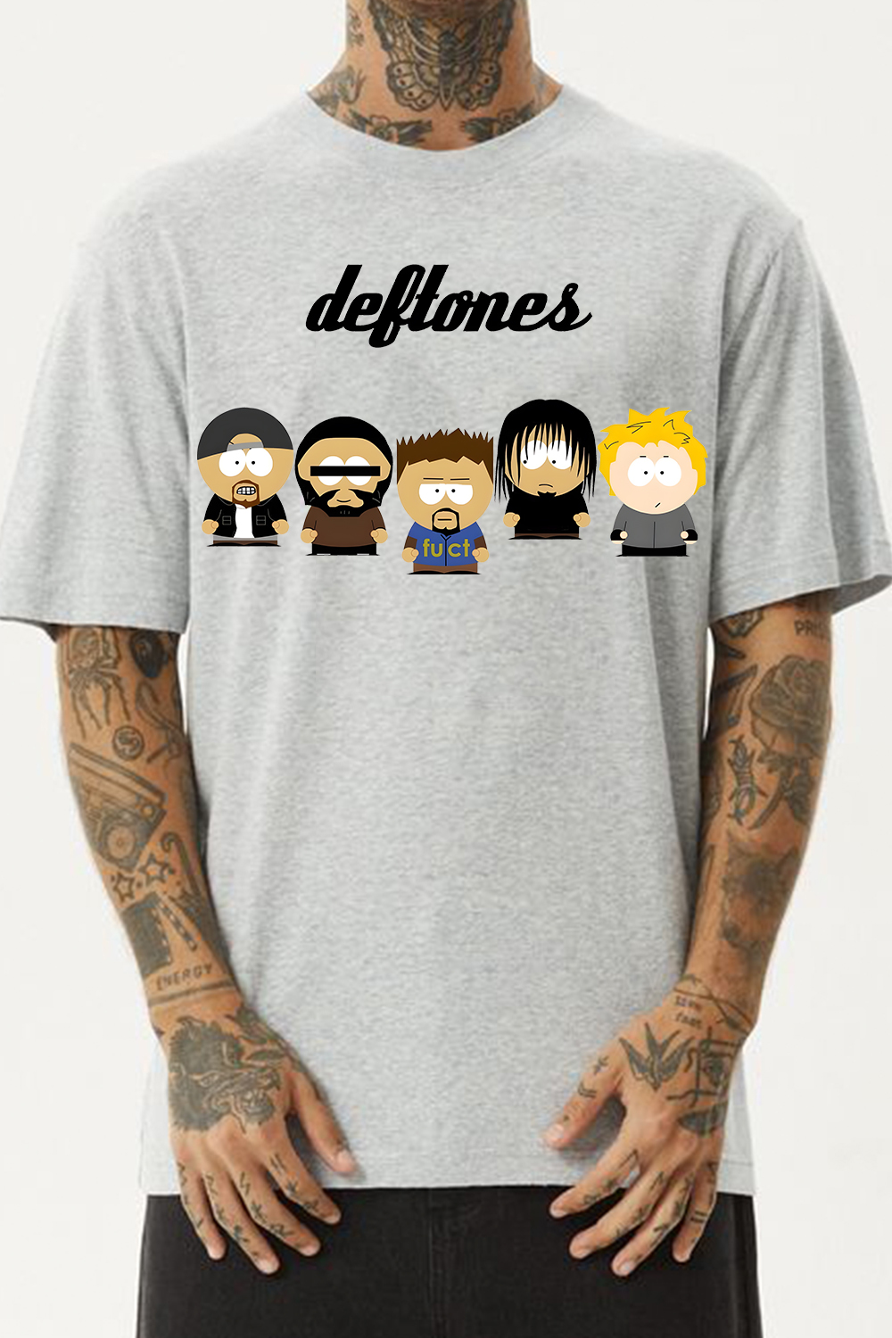 Deftones Cartoon Print Short-Sleeved T-Shirt