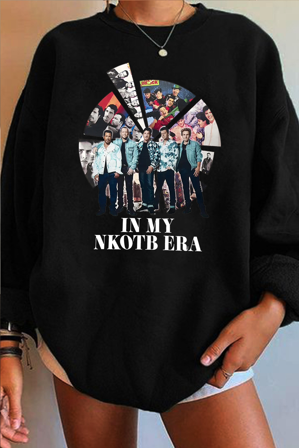 IN MY NKOTB ERA long-sleeved crew neck sweatshirt