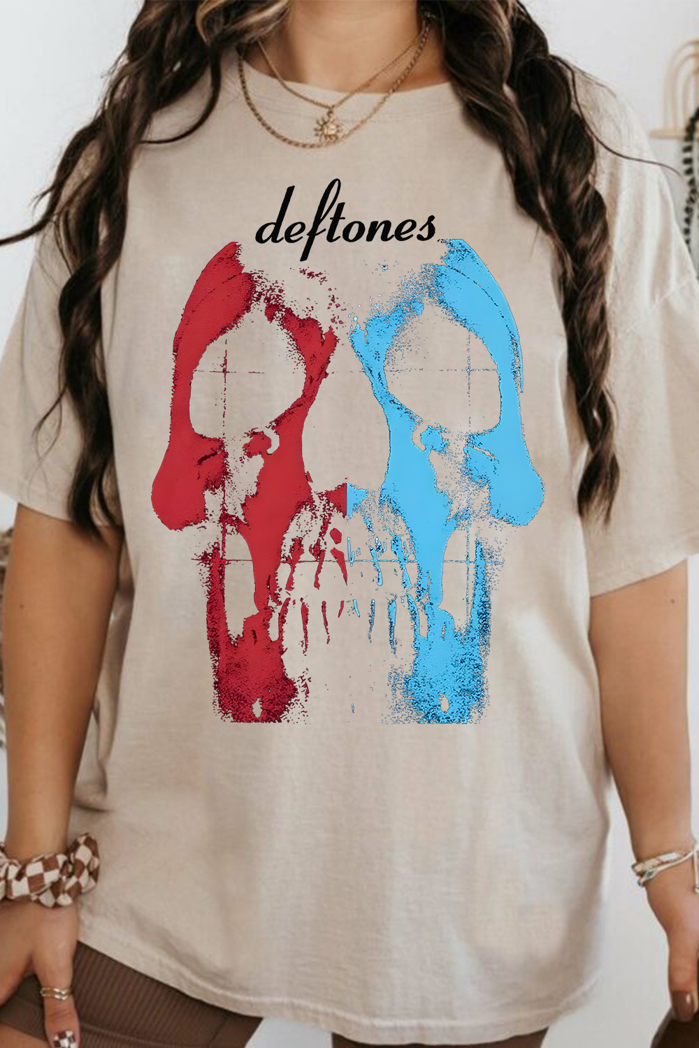 Deftones Personalized Skull Print Short-Sleeved T-Shirt