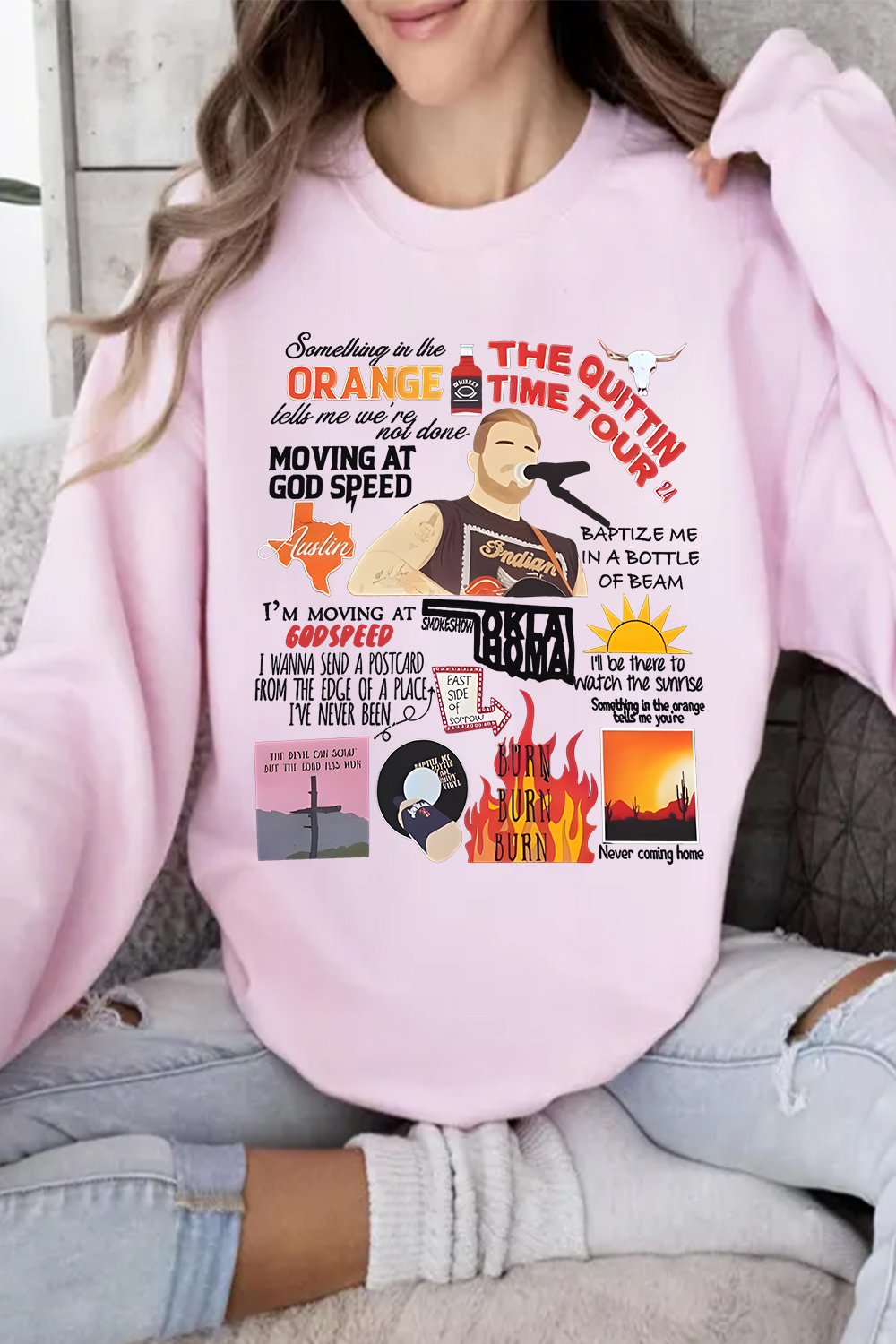 Zach Bryan Cartoon Personalized Print Women's Sweatshirt