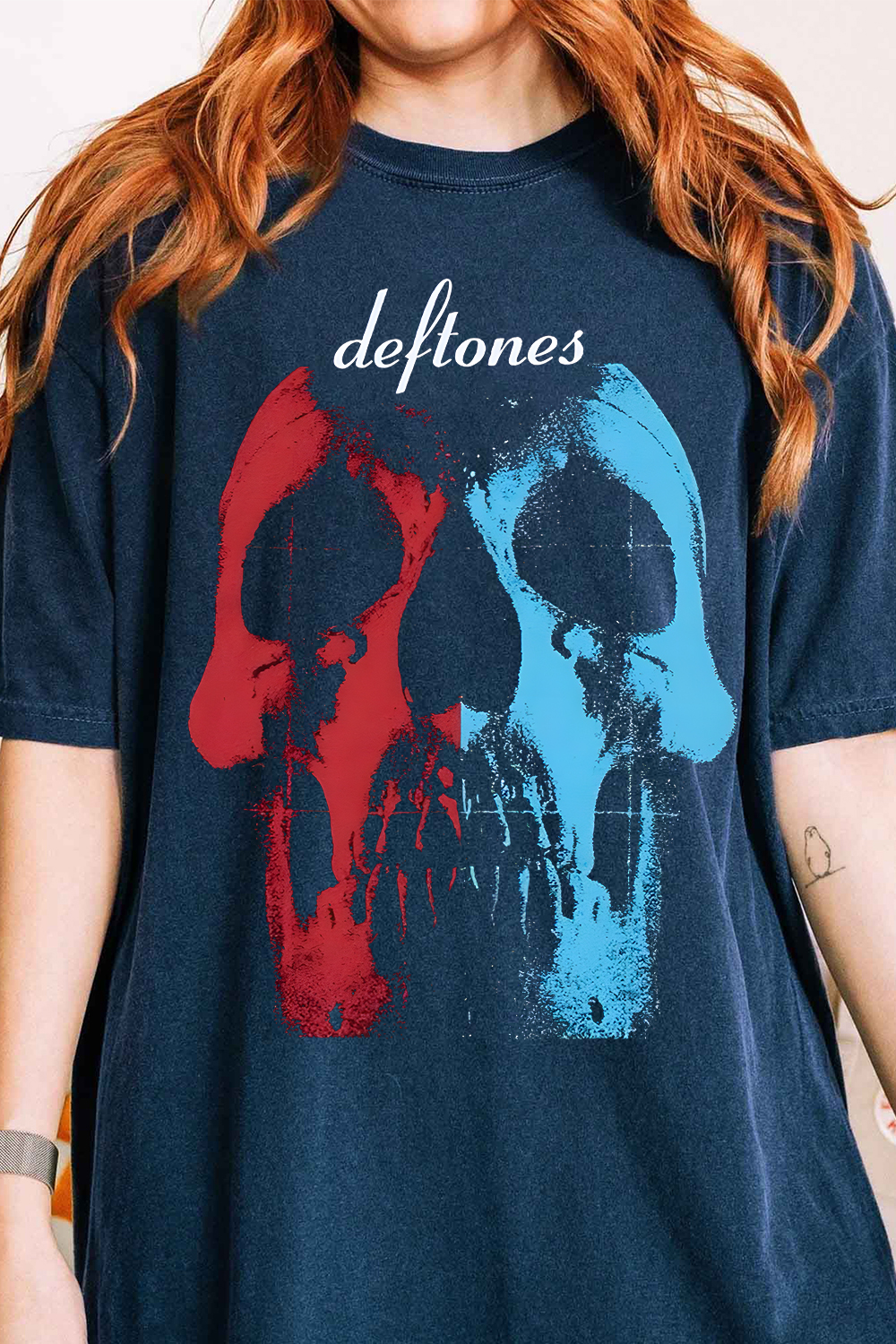 Deftones Personalized Skull Print Short-Sleeved T-Shirt