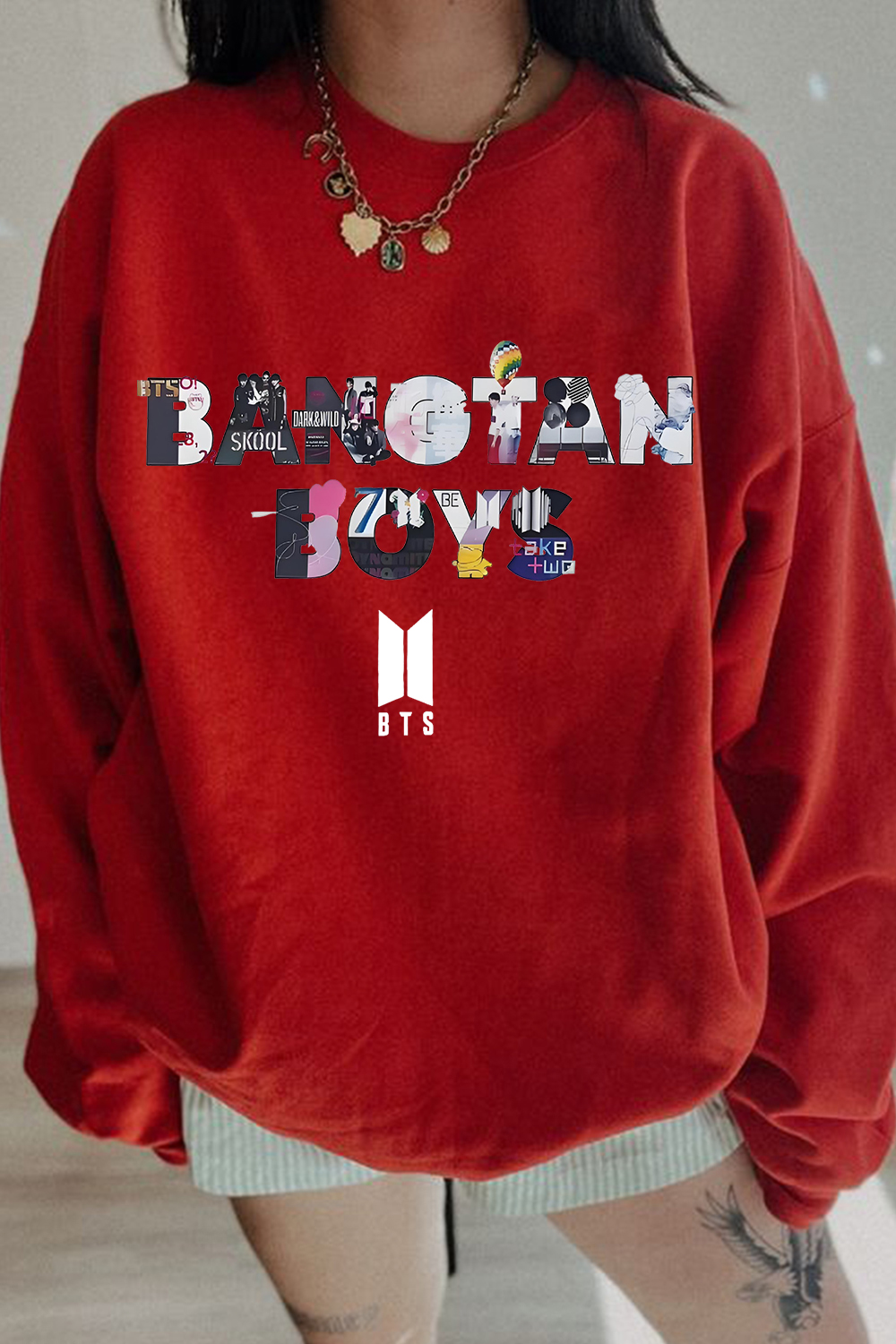 bts crew neck sweatshirt