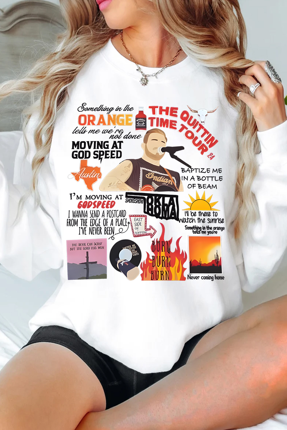 Zach Bryan Cartoon Personalized Print Women's Sweatshirt