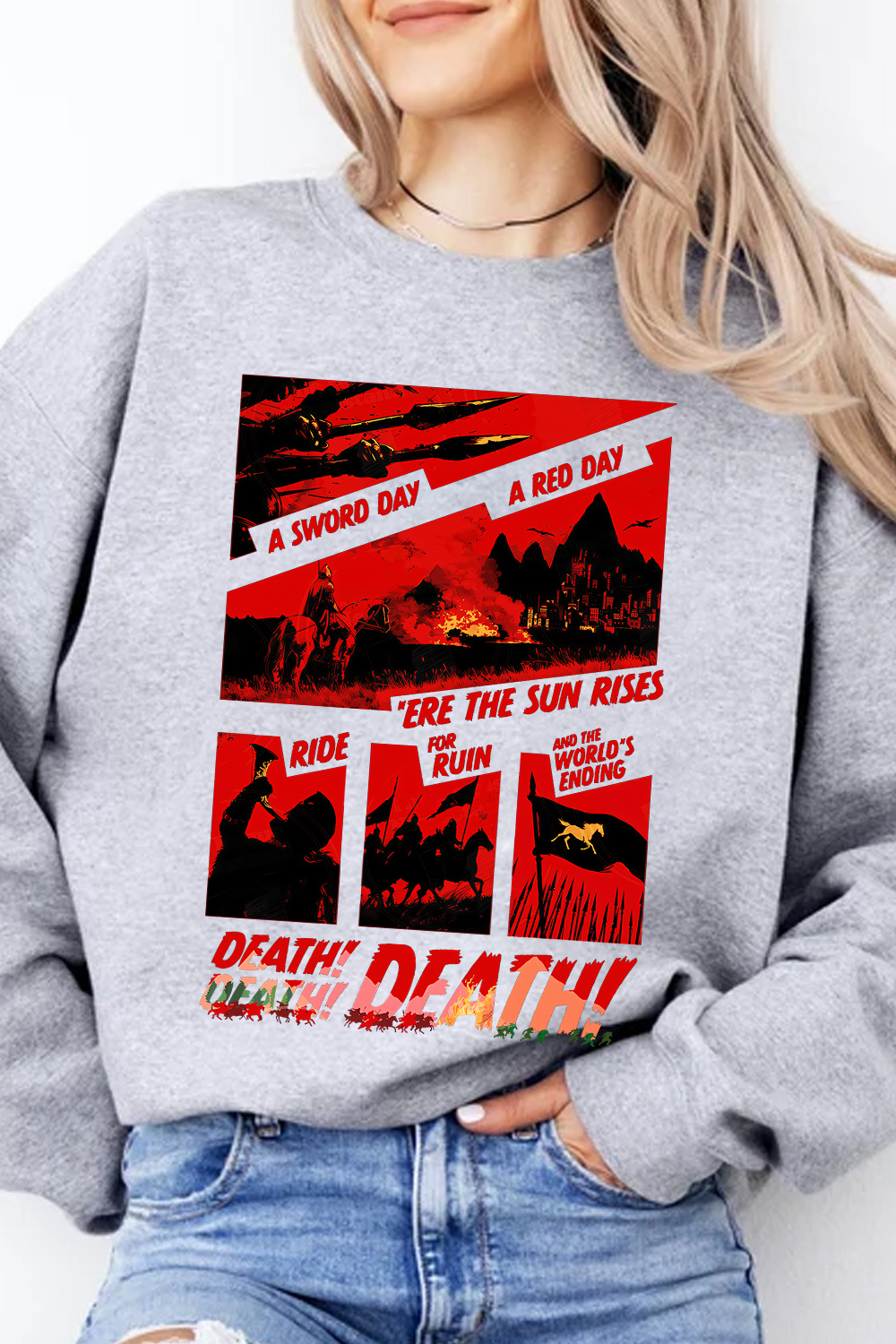 Lord of the Rings-Cycling Print Sweatshirt